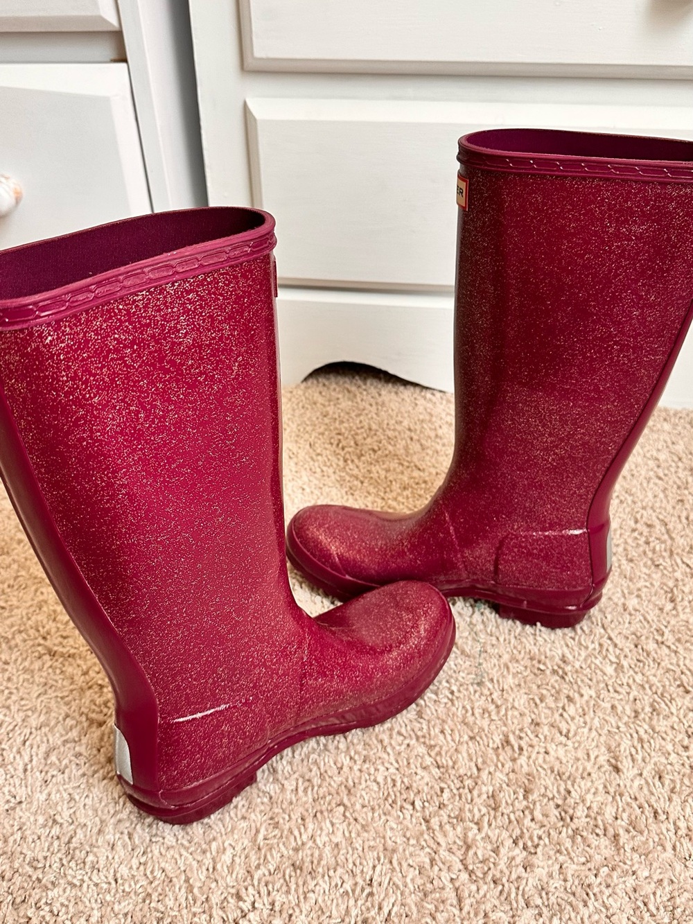 Hunter Original Tall Glitter Rain Boots Purple US 6 EU 37 - Picture 4 of 10